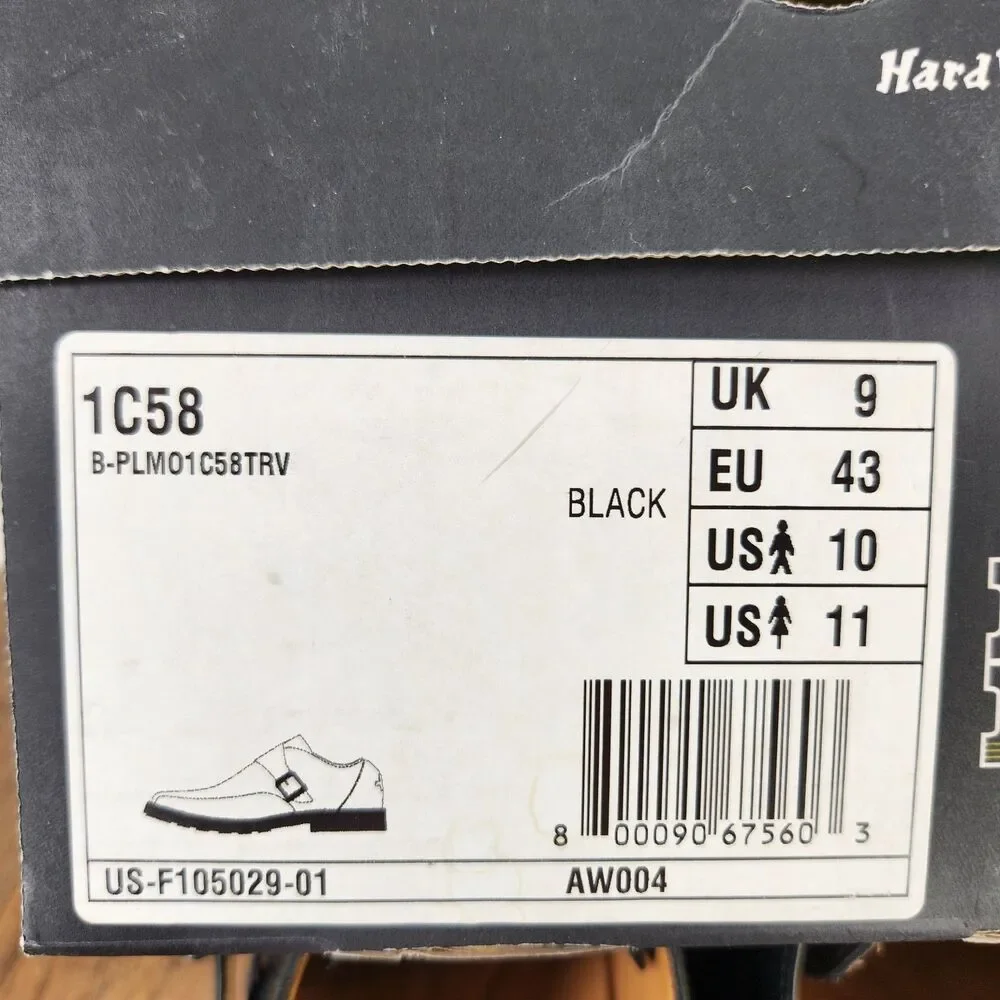 Dr Martens Monk Strap Loafers Mens Sz 10 Black Leather City Business Shoes 1C58